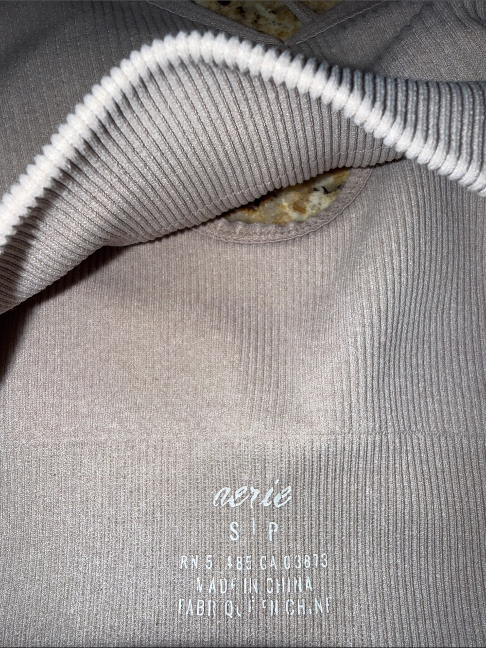 Aerie Seamless Ribbed Strappy Bralette - Taupe - Picture 3 of 3